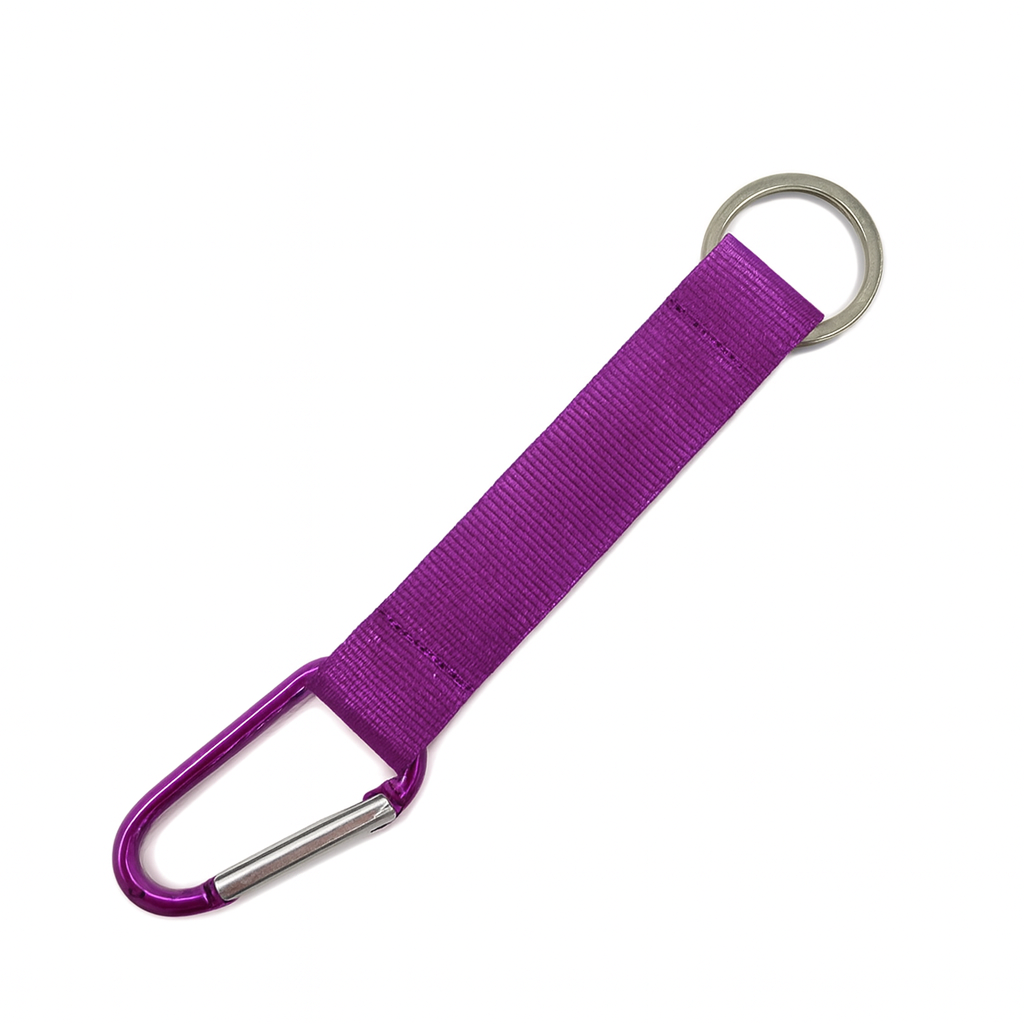 Durable Polyester Carabiner Keychain with Customizable Strap - Image 2