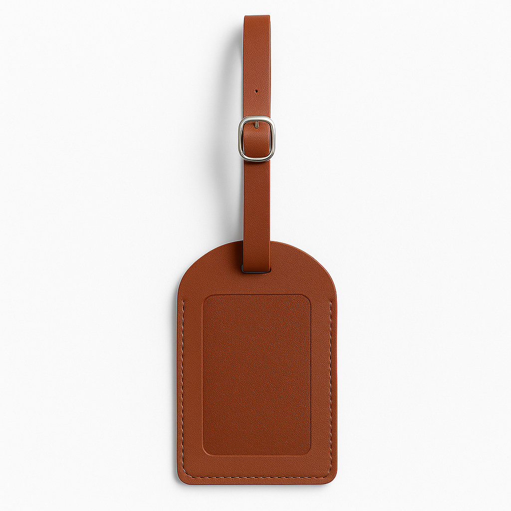 Premium Faux Leather Travel Luggage Tag with Privacy Cover - Image 2